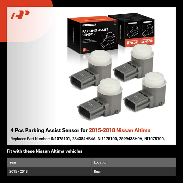 4 Pcs Parking Assist Sensor for 2015-2018 Nissan Altima