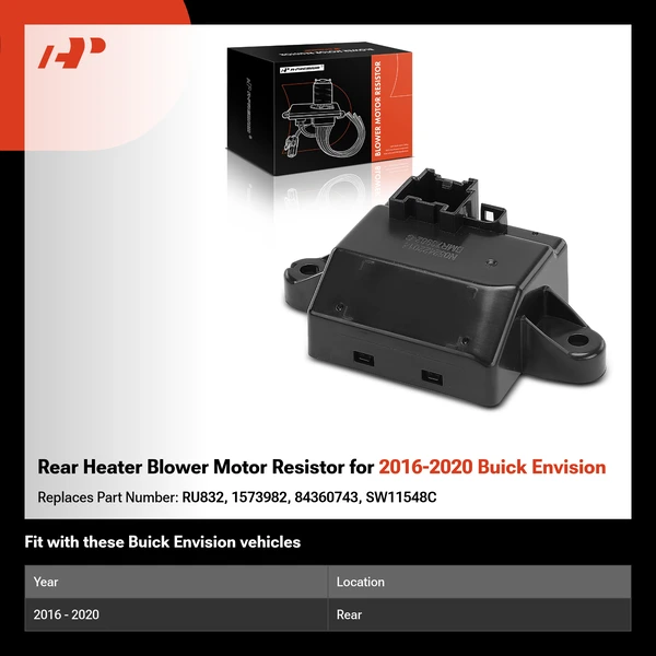 Rear Heater Blower Motor Resistor for 2016-2020 Buick Envision