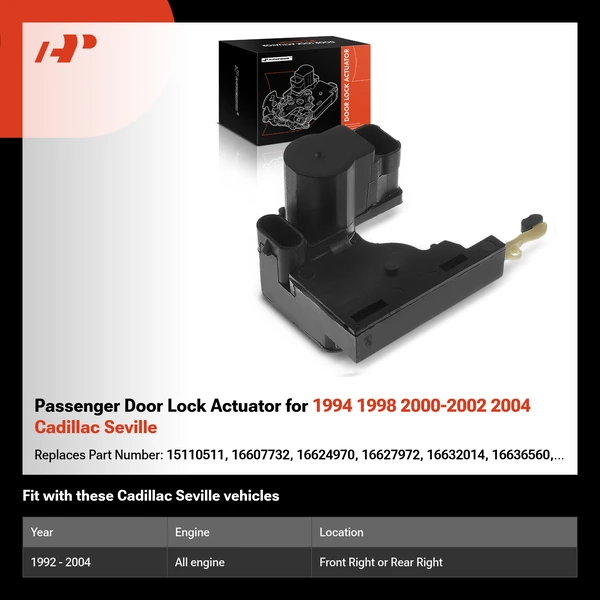 Passenger Door Lock Actuator for 1994 1998 2000-2002 2004 Cadillac Seville