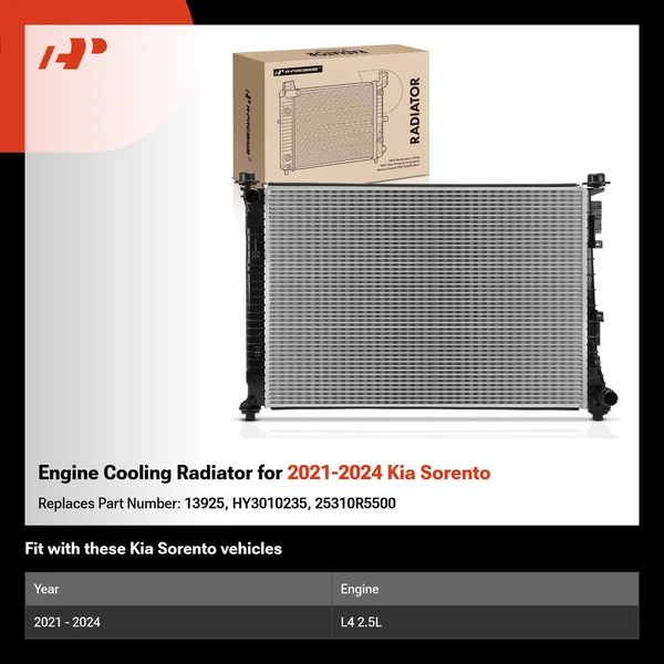 Engine Cooling Radiator for 2021-2024 Kia Sorento