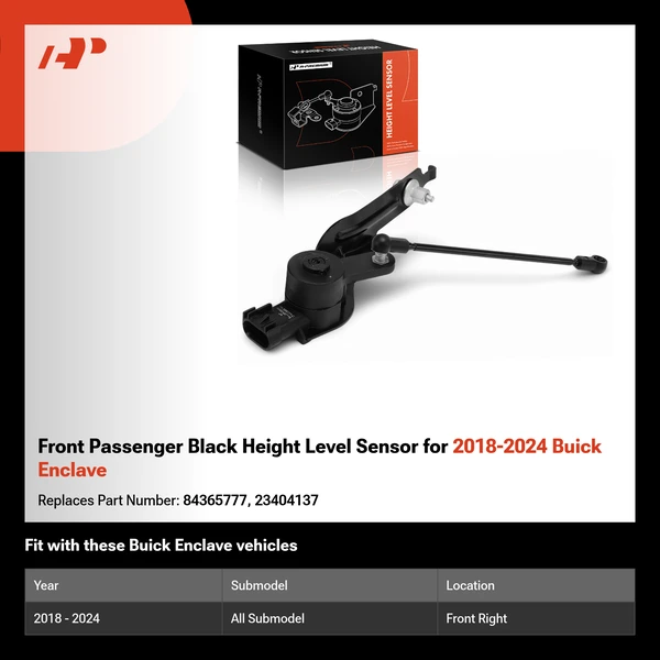 Front Passenger Black Height Level Sensor for 2018-2024 Buick Enclave