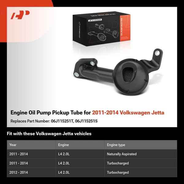 Engine Oil Pump Pickup Tube for 2011-2014 Volkswagen Jetta