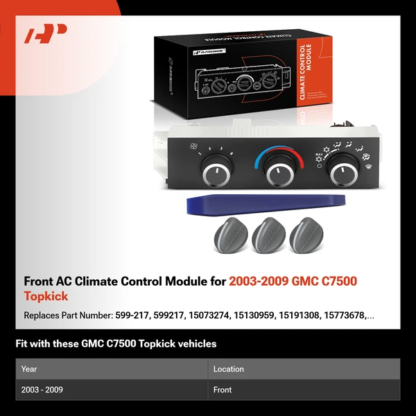 Front AC Climate Control Module for 2003-2009 GMC C7500 Topkick