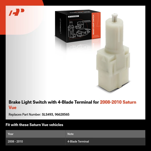 Brake Light Switch with 4-Blade Terminal for 2008-2010 Saturn Vue
