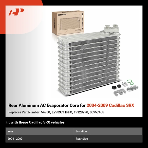 Rear Aluminum AC Evaporator Core for 2004-2009 Cadillac SRX