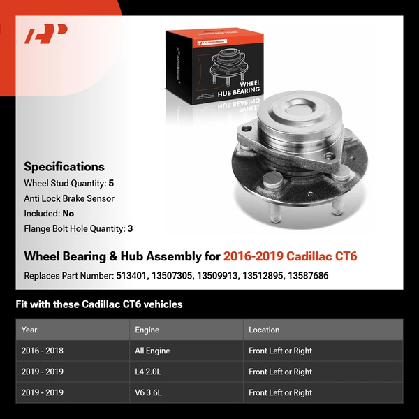Wheel Bearing & Hub Assembly for 2016-2019 Cadillac CT6
