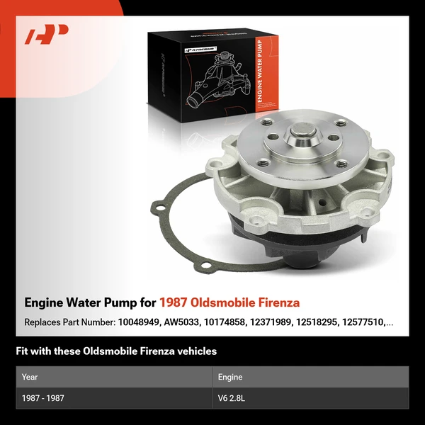 Engine Water Pump for 1987 Oldsmobile Firenza