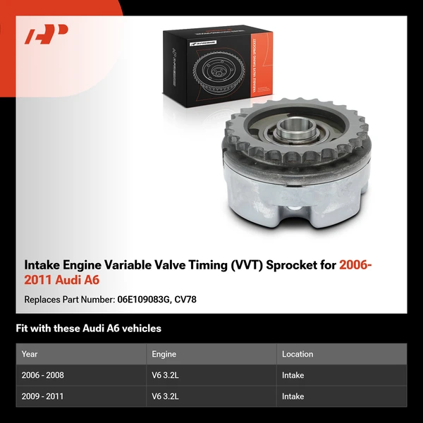 Intake Engine Variable Valve Timing (VVT) Sprocket for 2006-2011 Audi A6