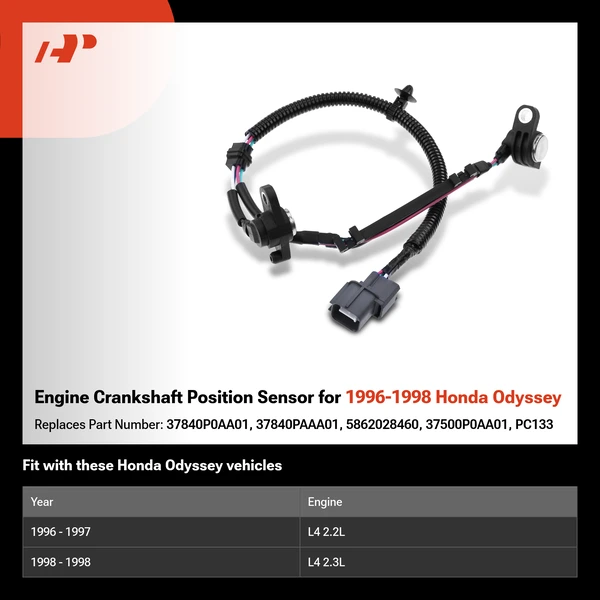 Engine Crankshaft Position Sensor for 1996-1998 Honda Odyssey