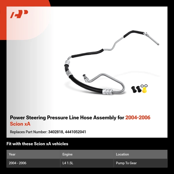 Power Steering Pressure Line Hose Assembly for 2004-2006 Scion xA