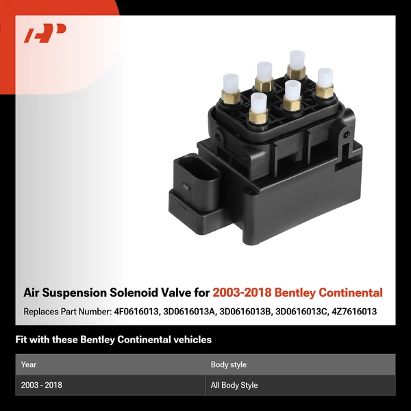 Air Suspension Solenoid Valve for 2003-2018 Bentley Continental