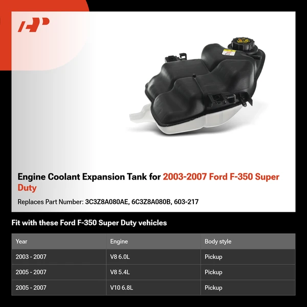 Engine Coolant Expansion Tank for 2003-2007 Ford F-350 Super Duty