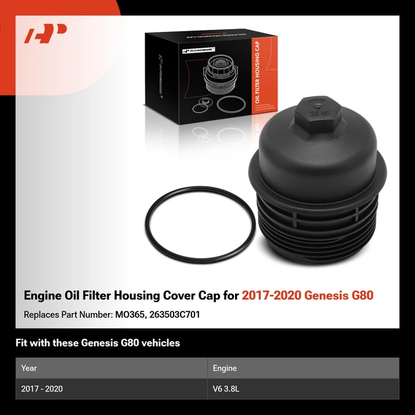 Engine Oil Filter Housing Cover Cap for 2017-2020 Genesis G80