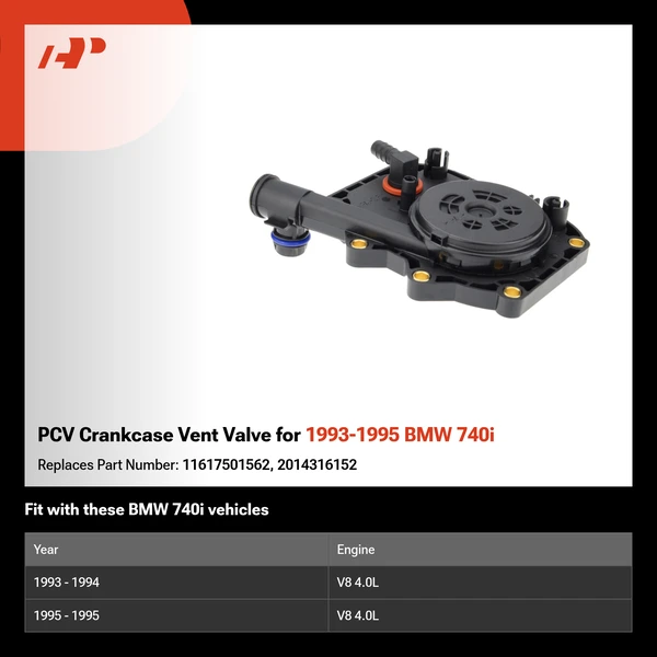 PCV Crankcase Vent Valve for 1993-1995 BMW 740i