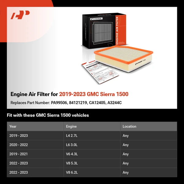 Engine Air Filter for 2019-2023 GMC Sierra 1500