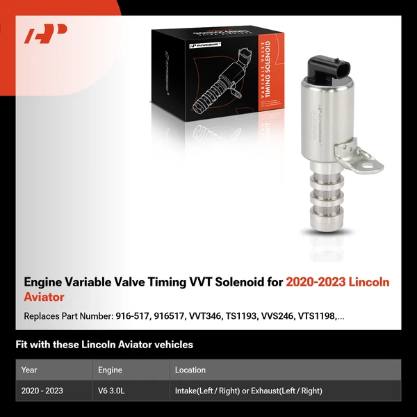 Engine Variable Valve Timing VVT Solenoid for 2020-2023 Lincoln Aviator