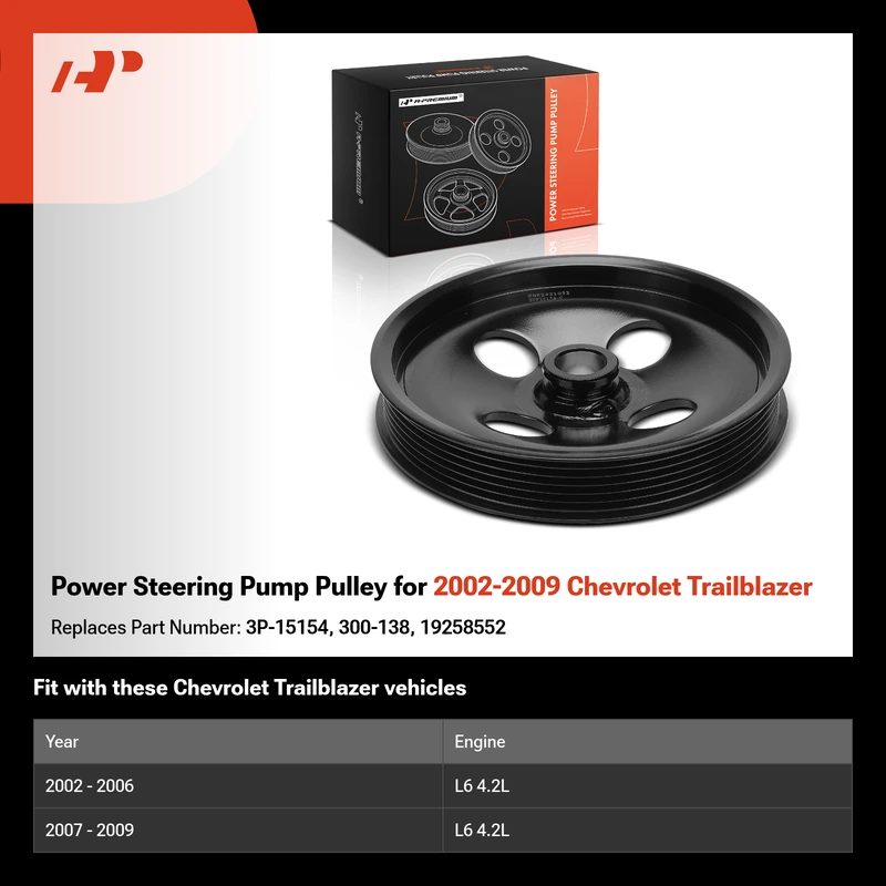 Power Steering Pump Pulley for 2002-2009 Chevrolet Trailblazer
