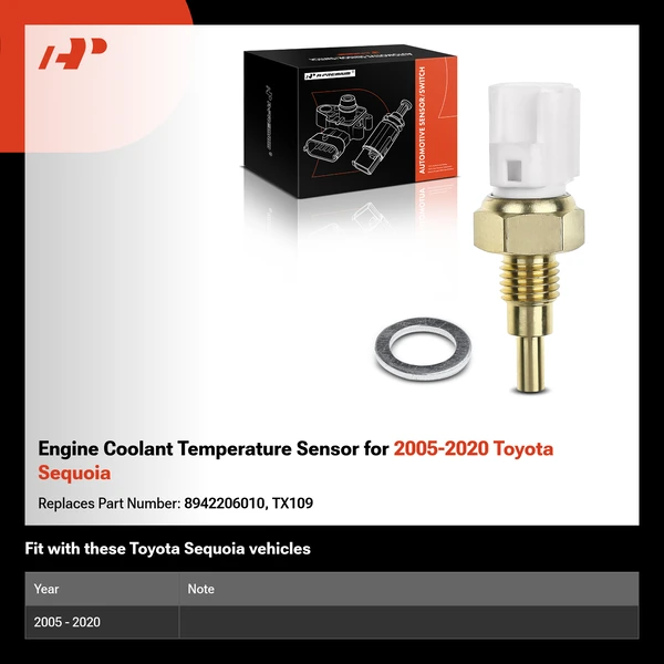 Engine Coolant Temperature Sensor for 2005-2020 Toyota Sequoia