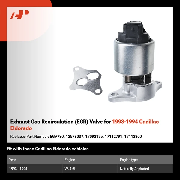 Exhaust Gas Recirculation (EGR) Valve for 1993-1994 Cadillac Eldorado