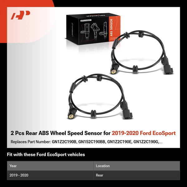2 Pcs Rear ABS Wheel Speed Sensor for 2019-2020 Ford EcoSport