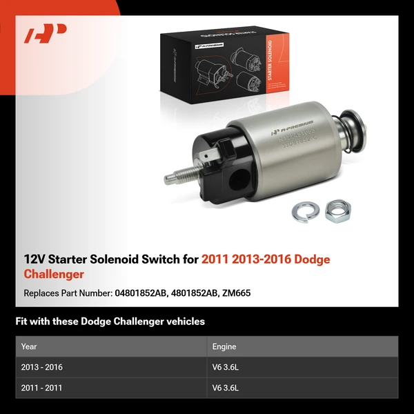 12V Starter Solenoid Switch for 2011 2013-2016 Dodge Challenger