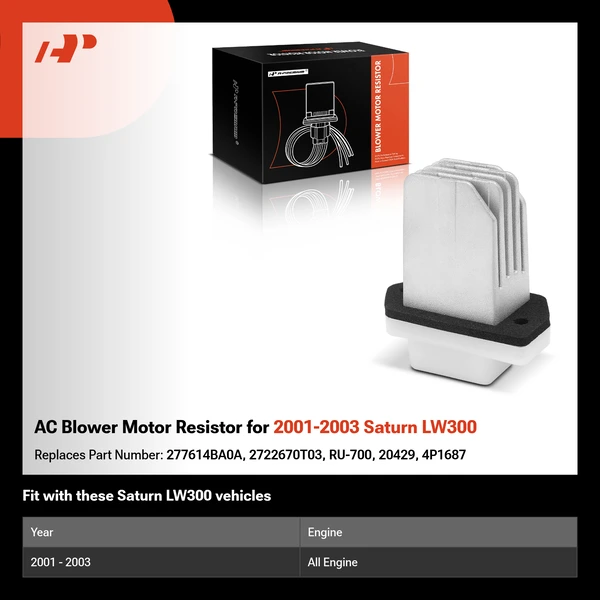 AC Blower Motor Resistor for 2001-2003 Saturn LW300
