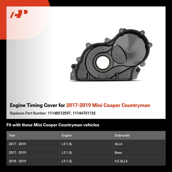 Engine Timing Cover for 2017-2019 Mini Cooper Countryman