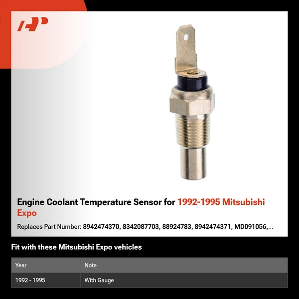 Engine Coolant Temperature Sensor for 1992-1995 Mitsubishi Expo