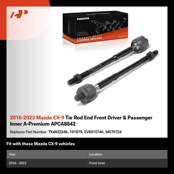 2016-2023 Mazda CX-9 Tie Rod End Front Driver & Passenger Inner A-Premium APCA8842