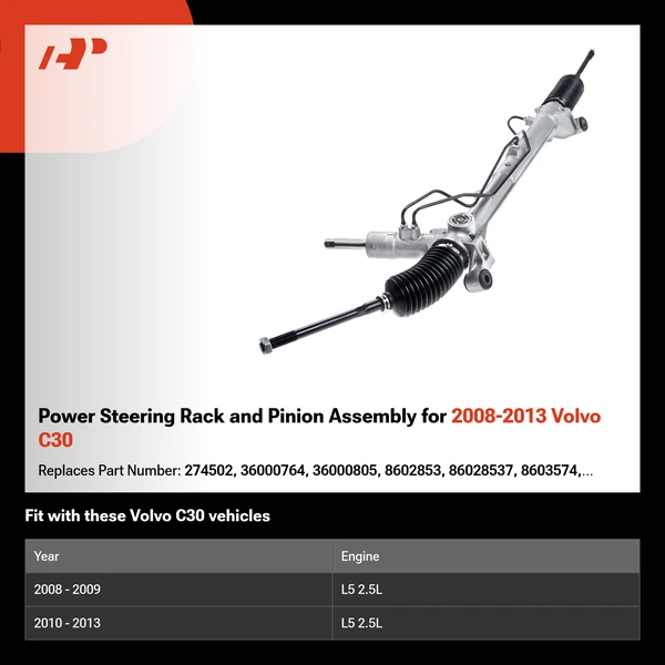Power Steering Rack and Pinion Assembly for 2008-2013 Volvo C30