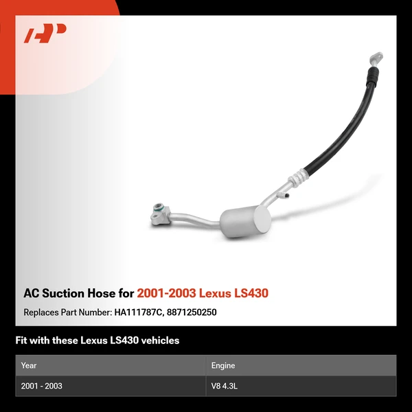 AC Suction Hose for 2001-2003 Lexus LS430