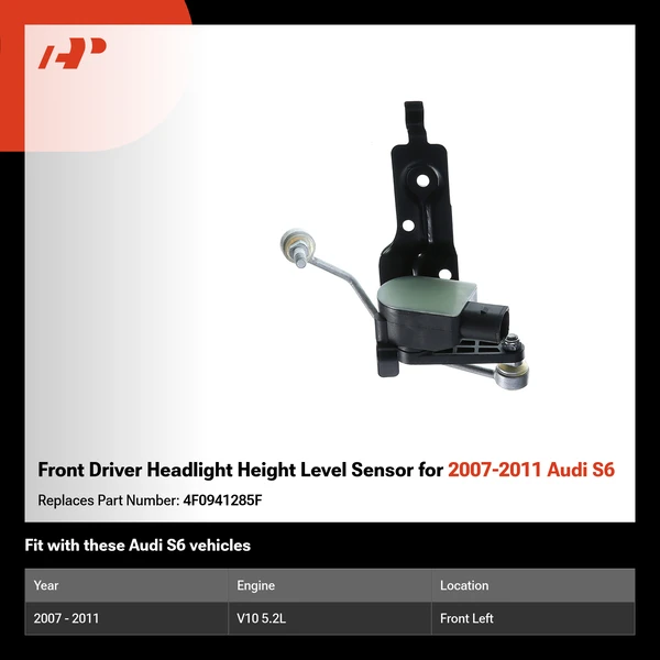Front Driver Headlight Height Level Sensor for 2007-2011 Audi S6