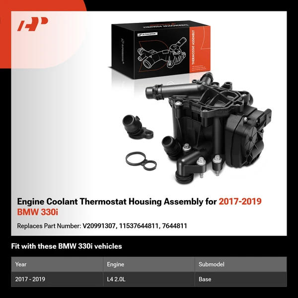 Engine Coolant Thermostat Housing Assembly for 2017-2019 BMW 330i