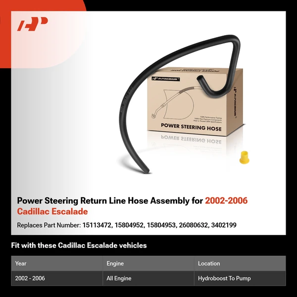 Power Steering Return Line Hose Assembly for 2002-2006 Cadillac Escalade