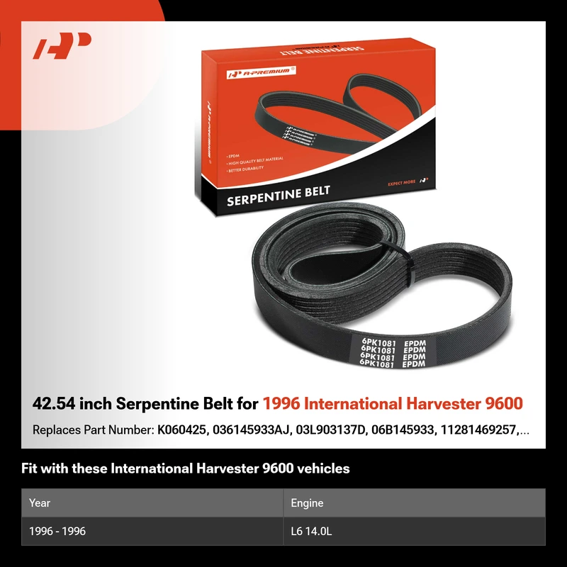 42.54 inch Serpentine Belt for 1996 International Harvester 9600