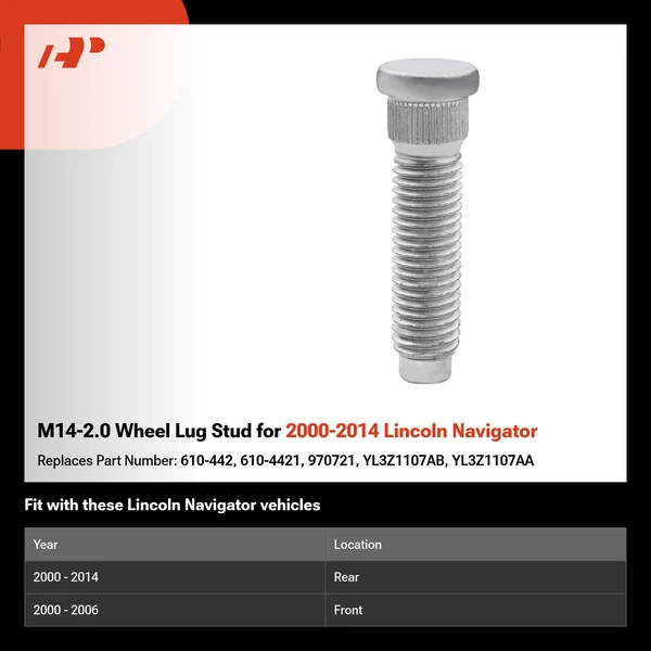 M14-2.0 Wheel Lug Stud for 2000-2014 Lincoln Navigator