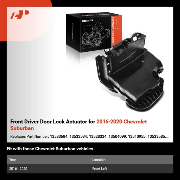 Front Driver Door Lock Actuator for 2016-2020 Chevrolet Suburban