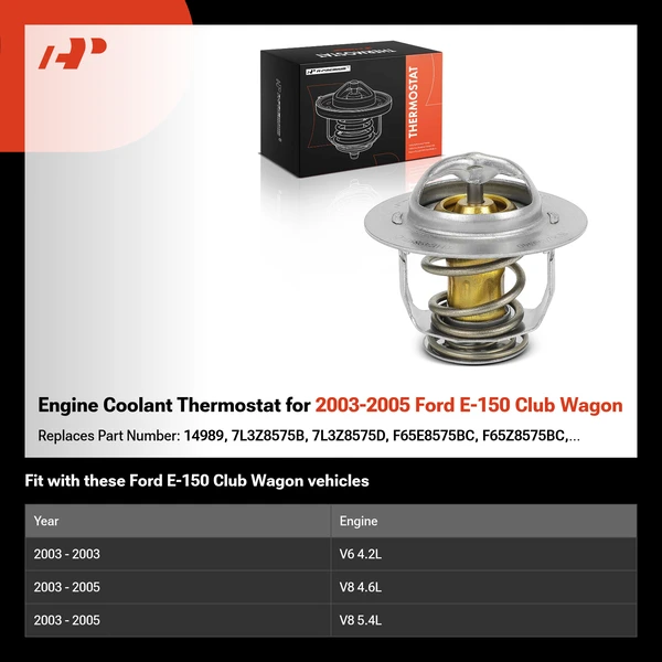 Engine Coolant Thermostat for 2003-2005 Ford E-150 Club Wagon