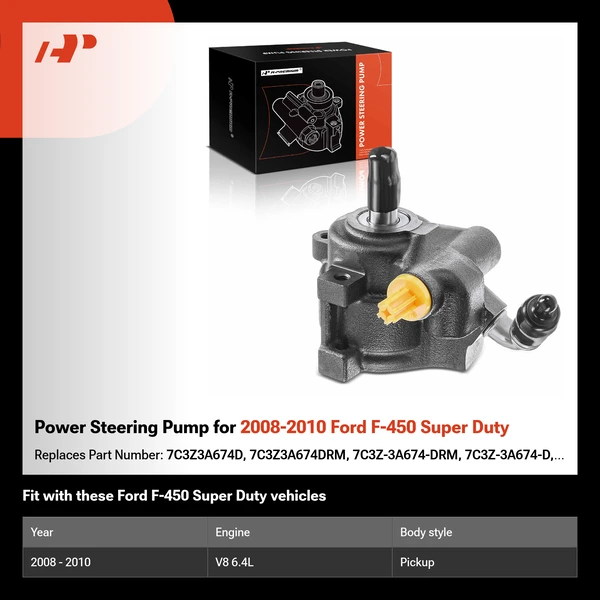 Power Steering Pump for 2008-2010 Ford F-450 Super Duty