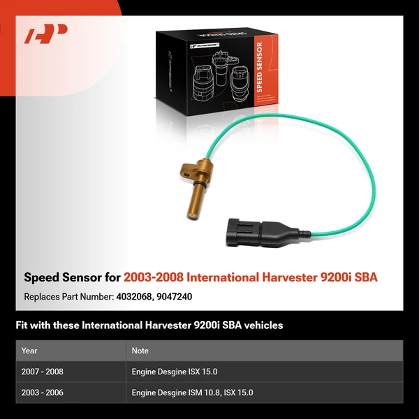 Speed Sensor for 2003-2008 International Harvester 9200i SBA