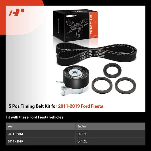5 Pcs Timing Belt Kit for 2011-2019 Ford Fiesta