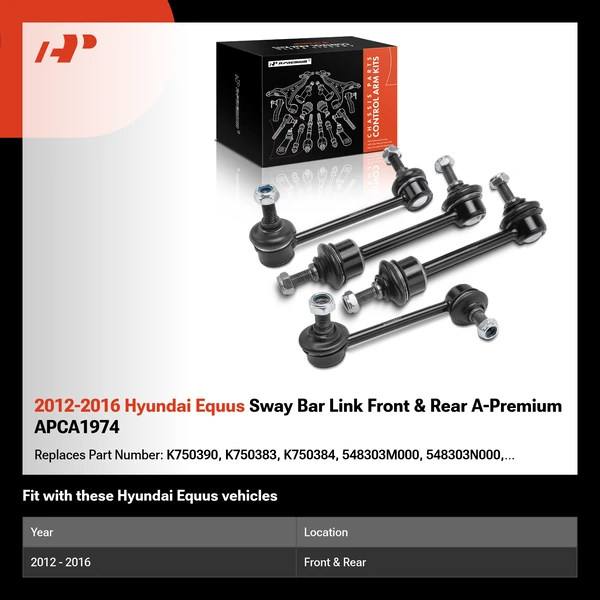 2012-2016 Hyundai Equus Sway Bar Link Front & Rear A-Premium APCA1974