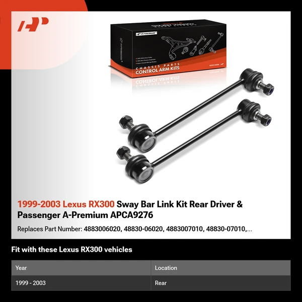 1999-2003 Lexus RX300 Sway Bar Link Kit Rear Driver & Passenger A-Premium APCA9276