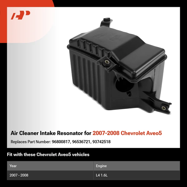 Air Cleaner Intake Resonator for 2007-2008 Chevrolet Aveo5