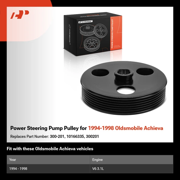 Power Steering Pump Pulley for 1994-1998 Oldsmobile Achieva