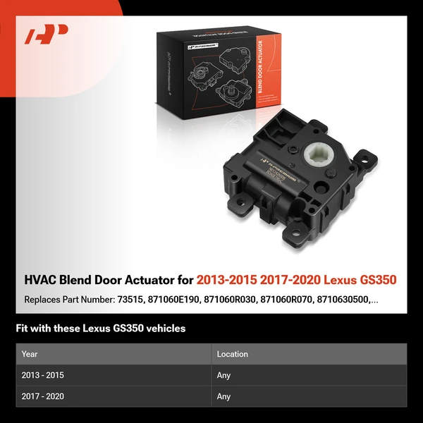 HVAC Blend Door Actuator for 2013-2015 2017-2020 Lexus GS350