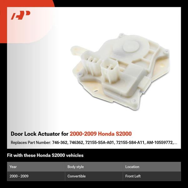 Door Lock Actuator for 2000-2009 Honda S2000