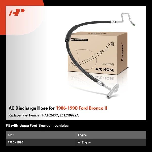AC Discharge Hose for 1986-1990 Ford Bronco II