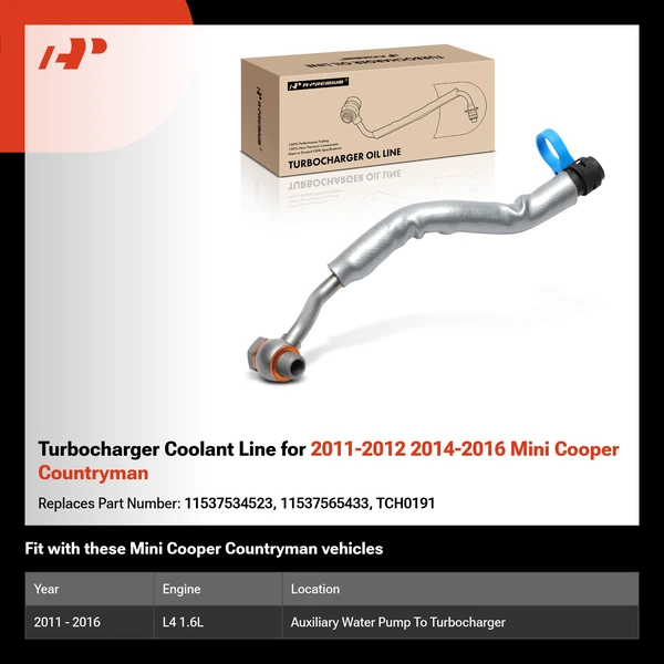 Turbocharger Coolant Line for 2011-2012 2014-2016 Mini Cooper Countryman