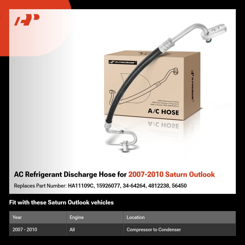 AC Refrigerant Discharge Hose  for 2007-2010 Saturn Outlook